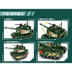 LEYI 66020 non  XE TĂNG PHIÊN BẢN Q CHIẾN ĐẤU CHỦ LỰC KIỂU 99 bộ đồ chơi xếp lắp ráp ghép mô hình Military Army 99 MAIN BATTLE TANK Quân Sự Bộ Đội 432 khối