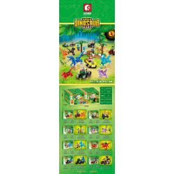 SEMBO 205089 205090 205091 205092 205093 205086 205087 205088 non  SĂN KHỦNG LONG 8 KIỂU bộ đồ chơi xếp lắp ráp ghép mô hình Jurassic World Thế Giới Khủng Long 442 khối