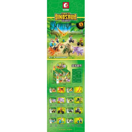 SEMBO 205078 205079 205080 205081 205082 205083 205084 205085 non  THẾ GIỚI KHỦNG LONG 8 PHONG CÁCH bộ đồ chơi xếp lắp ráp ghép mô hình Jurassic World 150 khối