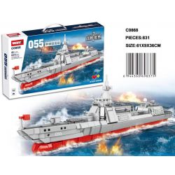 WOMA C0868 0868 non  TÀU KHU TRỤC TÊN LỬA DẪN ĐƯỜNG 055 bộ đồ chơi xếp lắp ráp ghép mô hình Battle Ship Tàu Chiến 831 khối