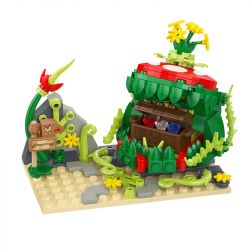 INBRIXX 880023 non  KUMAMON CUỘC PHIÊU LƯU NHIỆT ĐỚI bộ đồ chơi xếp lắp ráp ghép mô hình