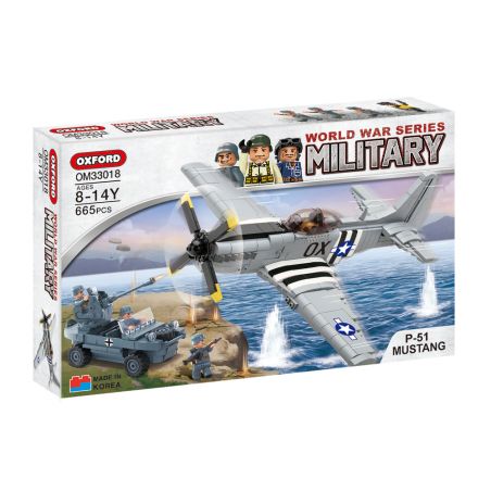 OXFORD OM33018 33018 non  MÁY BAY CHIẾN ĐẤU P-51 MUSTANG bộ đồ chơi xếp lắp ráp ghép mô hình Military Army Quân Sự Bộ Đội 665 khối