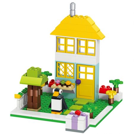 SEMBO 101402 non  HỘP HẠT THÔNG MINH DIY bộ đồ chơi xếp lắp ráp ghép mô hình Creator Sáng Tạo 854 khối