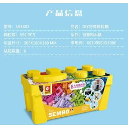 SEMBO 101402 non  HỘP HẠT THÔNG MINH DIY bộ đồ chơi xếp lắp ráp ghép mô hình Creator Sáng Tạo 854 khối