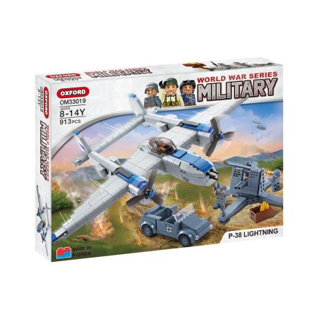 OXFORD OM33019 33019 non  MÁY BAY CHIẾN ĐẤU TIA CHỚP P-38 bộ đồ chơi xếp lắp ráp ghép mô hình Military Army WORLD WAR SERIES MILITARY P-38 LIGHTNING Quân Sự Bộ Đội 913 khối