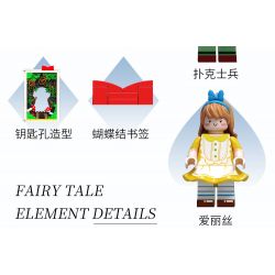 SEMBO 506172 non  ALICE TRÊN ĐƯỜNG CHẠY TRỐN Ở XỨ SỞ THẦN TIÊN bộ đồ chơi xếp lắp ráp ghép mô hình Disney Princess FAIRY TALE BOOK ALICE AT LARGE Công Chúa 655 khối