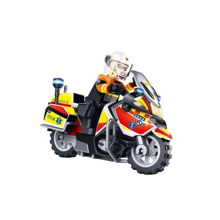 ROYAL TOYS RT49 non  XE MÁY TẾ KHẨN CẤP HỒNG KÔNG bộ đồ chơi xếp lắp ráp ghép mô hình City CITY STORY EMERGENCY MEDICAL ASSISTANT MOTOR CYCLE Thành Phố 29 khối