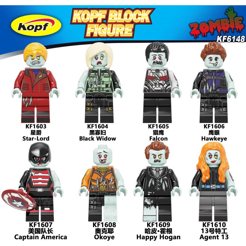KOPF KF1603 1603 KF1604 1604 KF1605 1605 KF1606 1606 KF1607 1607 KF1608 1608 KF1609 1609 KF1610 1610 KF6148 6148 non  HÀNG TRĂM NGƯỜI 8 ZOMBIE SUPERHERO bộ đồ chơi xếp lắp ráp ghép mô hình Marvel Super Heroes Siêu Anh Hùng Marvel