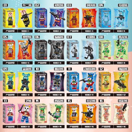 XGEBAN 10061 non  NGƯỜI GẤU BẠO LỰC 16 bộ đồ chơi xếp lắp ráp ghép mô hình Collectable Minifigures Búp Bê Sưu Tầm