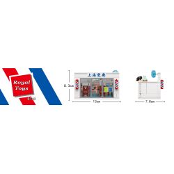 ROYAL TOYS RT46 non  TIỆM TÓC THƯỢNG HẢI bộ đồ chơi xếp lắp ráp ghép mô hình City CITY STORY SHANGHAI SALON Thành Phố 183 khối