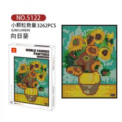 WANGE 5122 non  HOA HƯỚNG DƯƠNG bộ đồ chơi xếp lắp ráp ghép mô hình SUNFLOWERS 3262 khối