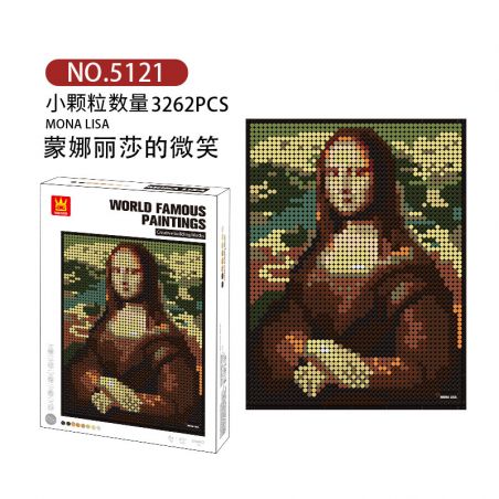 WANGE 5121 non  NỤ CƯỜI CỦA NÀNG MONA LISA bộ đồ chơi xếp lắp ráp ghép mô hình 3262 khối