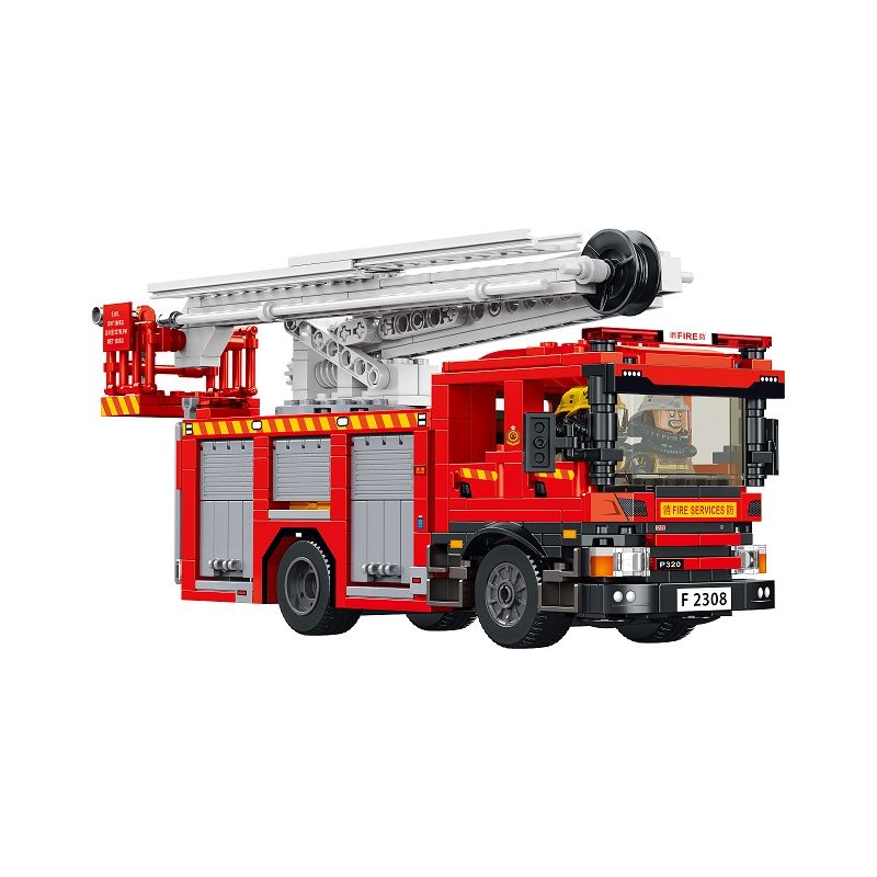 ROYAL TOYS RT42 non  SÀN NÂNG THỦY LỰC XE CỨU HỎA bộ đồ chơi xếp lắp ráp ghép mô hình City CITY STORY HONG KONG FIRE ENGINE HYDRAULIC PLATFORM Thành Phố 564 khối