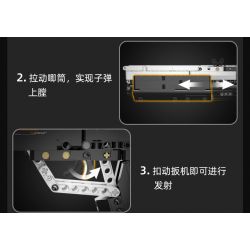 CADA DOUBLEE C81052 81052 non  SÚNG PHUN tỷ lệ 1:1.25 bộ đồ chơi xếp lắp ráp ghép mô hình Gun 880 khối