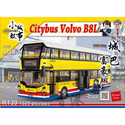 ROYAL TOYS RT39 non  XE BUÝT THÀNH PHỐ HỒNG KÔNG REGAL B8L bộ đồ chơi xếp lắp ráp ghép mô hình City CITY STORY CITYBUS VOLVO B8L 1339 khối