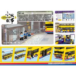 ROYAL TOYS RT39 non  XE BUÝT THÀNH PHỐ HỒNG KÔNG REGAL B8L bộ đồ chơi xếp lắp ráp ghép mô hình City CITY STORY CITYBUS VOLVO B8L 1339 khối