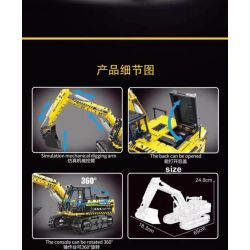 TA GAOLE T4001 4001 non  KỸ THUẬT: MÁY XÚC bộ đồ chơi xếp lắp ráp ghép mô hình  TECHNOLOGY Kỹ Thuật Công Nghệ Cao Mô Hình Phương Tiện 2068 khối