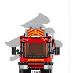ROYAL TOYS RT37 non  XE CHỮA CHÁY THANG THÉP HỒNG KÔNG bộ đồ chơi xếp lắp ráp ghép mô hình City CITY STORY HONG KONG FIRE ENGINE 55M TURNTABLE LADDER Thành Phố 602 khối