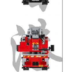 ROYAL TOYS RT37 non  XE CHỮA CHÁY THANG THÉP HỒNG KÔNG bộ đồ chơi xếp lắp ráp ghép mô hình City CITY STORY HONG KONG FIRE ENGINE 55M TURNTABLE LADDER Thành Phố 602 khối