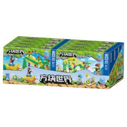 ZHEGAO 981004 non  THẾ GIỚI KHỐI LẬP PHƯƠNG BIỆT THỰ PHA LÊ 4 LOẠI BÃI TRỒNG ĐÌNH CÂU CÁ TỔ CHIM CẦU BÁNH XE bộ đồ chơi xếp lắp ráp ghép mô hình Minecraft Game Xây Dựng 522 khối