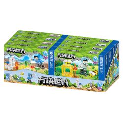 ZHEGAO 981003 non  THẾ GIỚI KHỐI VƯỜN PHA LÊ 4 LOẠI RƯƠNG KHO BÁU ỐNG THỔI THÁC TỔ NHỆN bộ đồ chơi xếp lắp ráp ghép mô hình Minecraft Game Xây Dựng 265 khối