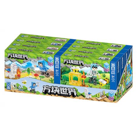 ZHEGAO 981003 non  THẾ GIỚI KHỐI VƯỜN PHA LÊ 4 LOẠI RƯƠNG KHO BÁU ỐNG THỔI THÁC TỔ NHỆN bộ đồ chơi xếp lắp ráp ghép mô hình Minecraft Game Xây Dựng 265 khối