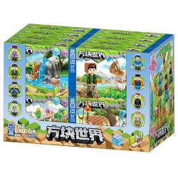 ZHEGAO 981002 non  THẾ GIỚI KHỐI LẬP PHƯƠNG VƯỜN RỪNG PHA LÊ 8 MÔ HÌNH MỎ NGỰA RAU LÍNH CANH CÂY KHỔNG LỒ THÁC CỐI XAY GIÓ VÁ bộ đồ chơi xếp lắp ráp ghép mô hình Minecraft Game Xây Dựng