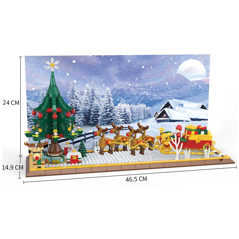 WOMA C0376 0376 non  CẢNH TUYẾT GIÁNG SINH bộ đồ chơi xếp lắp ráp ghép mô hình SNOW SCENE CHRISTMAS 826 khối