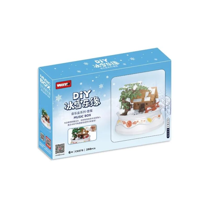WOMA C0375 0375 non  HỘP NHẠC NHÀ ÂM bộ đồ chơi xếp lắp ráp ghép mô hình 255 khối