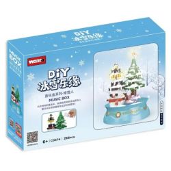 WOMA C0374 0374 non  HỘP NHẠC ĐẨY NGƯỜI TUYẾT bộ đồ chơi xếp lắp ráp ghép mô hình 265 khối