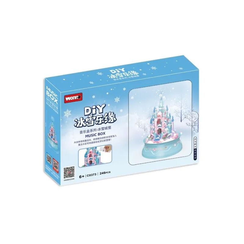WOMA C0373 0373 non  HỘP NHẠC LÂU ĐÀI TUYẾT bộ đồ chơi xếp lắp ráp ghép mô hình 246 khối