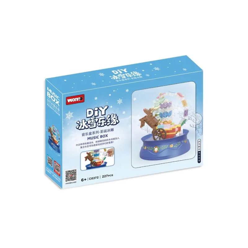 WOMA C0372 0372 non  HỘP NHẠC ĐIÊU KHẮC BĂNG GIÁNG SINH bộ đồ chơi xếp lắp ráp ghép mô hình 227 khối