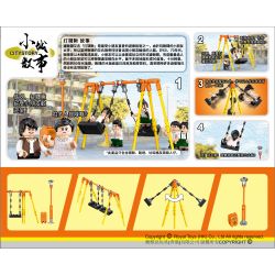 ROYAL TOYS RT31 non  CHƠI XÍCH ĐU bộ đồ chơi xếp lắp ráp ghép mô hình City CITY STORY PLAYGROUND SWING Thành Phố 87 khối