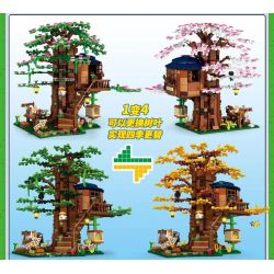 SHENG YUAN SY 5606 non  BỐN MÙA bộ đồ chơi xếp lắp ráp ghép mô hình Minecraft PIXELS WORLD FOUR SEASONS TREE HOUSE Game Xây Dựng 1285 khối