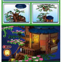 SHENG YUAN SY 5606 non  BỐN MÙA bộ đồ chơi xếp lắp ráp ghép mô hình Minecraft PIXELS WORLD FOUR SEASONS TREE HOUSE Game Xây Dựng 1285 khối
