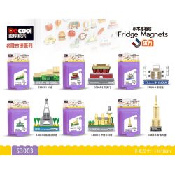 Decool 53003 Jisi 53003 non  ĐỊA ĐIỂM YÊU THÍCH 6 GREAT WALL TIANANMEN TAJ MAHAL THÁP EIFFEL ELIZABETH EMPIRE bộ đồ chơi xếp lắp ráp ghép mô hình FRIDGE MAGNETS
