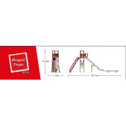 ROYAL TOYS RT30 non  TRƯỢT TRƠN bộ đồ chơi xếp lắp ráp ghép mô hình City CITY STORY PLAYGROUND SLIDE Thành Phố 130 khối