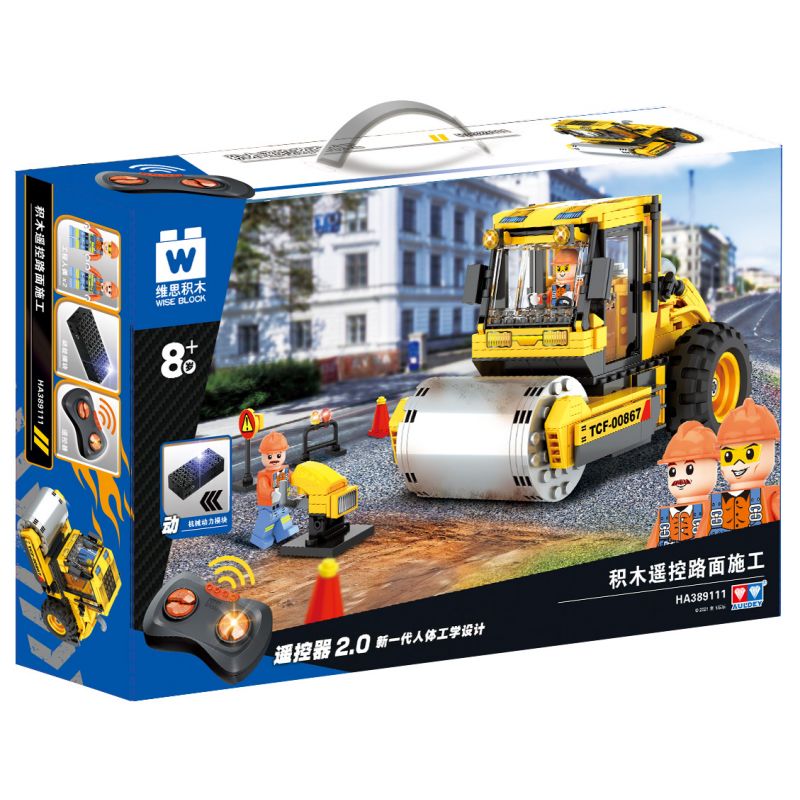 WISE BLOCK HA389111 389111 non  XÂY DỰNG VỈA HÈ ĐIỀU KHIỂN TỪ XA bộ đồ chơi xếp lắp ráp ghép mô hình Racers Đua Tốc Độ