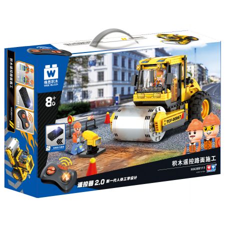 WISE BLOCK HA389111 389111 non  XÂY DỰNG VỈA HÈ ĐIỀU KHIỂN TỪ XA bộ đồ chơi xếp lắp ráp ghép mô hình Racers Đua Tốc Độ