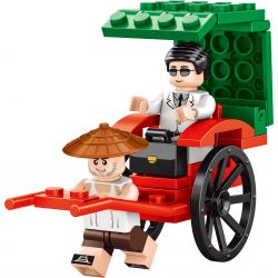 ROYAL TOYS RT28 non  XE KÉO bộ đồ chơi xếp lắp ráp ghép mô hình City CITY STORY RICKSHAW Thành Phố 47 khối