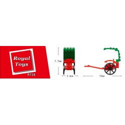 ROYAL TOYS RT28 non  XE KÉO bộ đồ chơi xếp lắp ráp ghép mô hình City CITY STORY RICKSHAW Thành Phố 47 khối