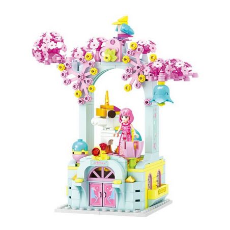 WISE BLOCK HA383102 383102 non  HỘP NHẠC KỲ LÂN FANTASY SAKURA bộ đồ chơi xếp lắp ráp ghép mô hình Balala The Fairies Các Nàng Tiên Nhỏ Tinh Nghịch 345 khối