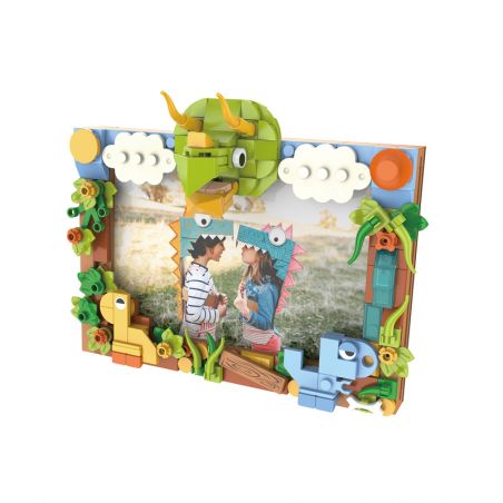 JAKI JK5105 5105 non  TRICERATOPS TÒ MÒ (KHUNG ẢNH) bộ đồ chơi xếp lắp ráp ghép mô hình FUNDESK CURIOUS DINOSAURS（PHOTO FRAME） 199 khối