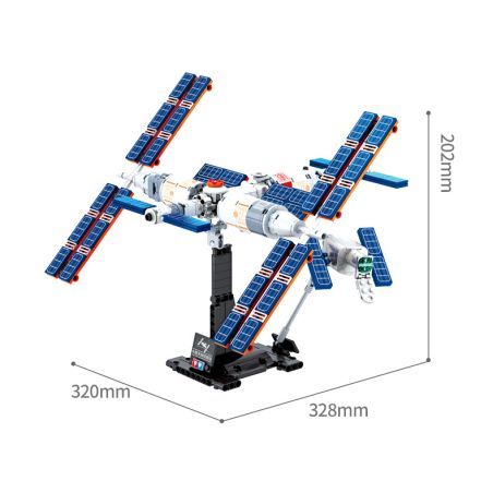 WISE BLOCK HA390205 390205 non  TRẠM KHÔNG GIAN TIANGONG bộ đồ chơi xếp lắp ráp ghép mô hình Space Exploration Thám Hiểm Không Gian 455 khối