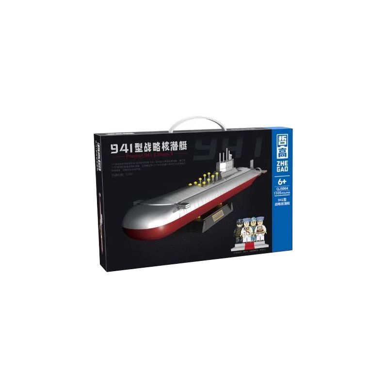 ZHEGAO QJ5064 5064 non  TÀU NGẦM HẠT NHÂN CHIẾN LƯỢC TYPE 941 tỷ lệ 1:190 bộ đồ chơi xếp lắp ráp ghép mô hình Military Army PROJECT 941 SHARK Quân Sự Bộ Đội 1105 khối