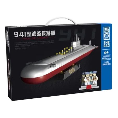 ZHEGAO QJ5064 5064 non  TÀU NGẦM HẠT NHÂN CHIẾN LƯỢC TYPE 941 tỷ lệ 1:190 bộ đồ chơi xếp lắp ráp ghép mô hình Military Army PROJECT 941 SHARK Quân Sự Bộ Đội 1105 khối