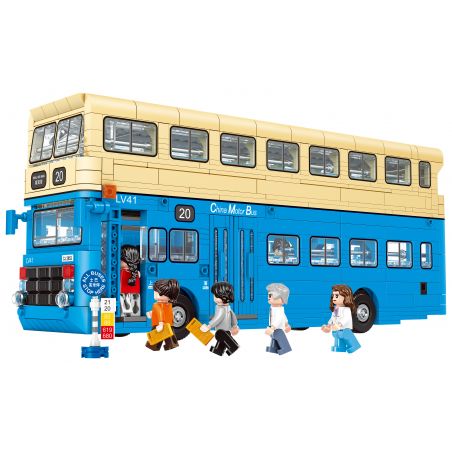 ROYAL TOYS RT16 non  XE BUÝT TRUNG QUỐC bộ đồ chơi xếp lắp ráp ghép mô hình City CITY STORY CHINA MOTOR BUS Thành Phố 1530 khối