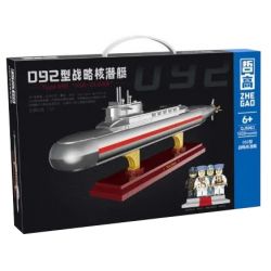 ZHEGAO QJ5063 5063 non  TÀU NGẦM HẠT NHÂN CHIẾN LƯỢC TYPE 092 tỷ lệ 1:190 bộ đồ chơi xếp lắp ráp ghép mô hình Military Army TYPE 092 XIA CLASS Quân Sự Bộ Đội 1020 khối